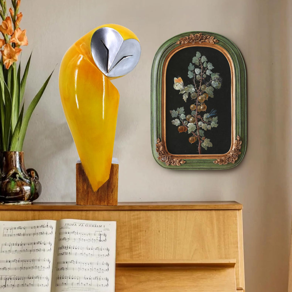 Mid-Century Modern Owl Statue, 15 Inch Home Decor Sculpture