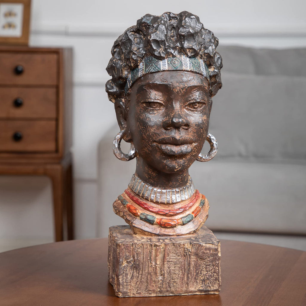 Leekung African Statues for Home Decor, African Art Sculptures Man Statue