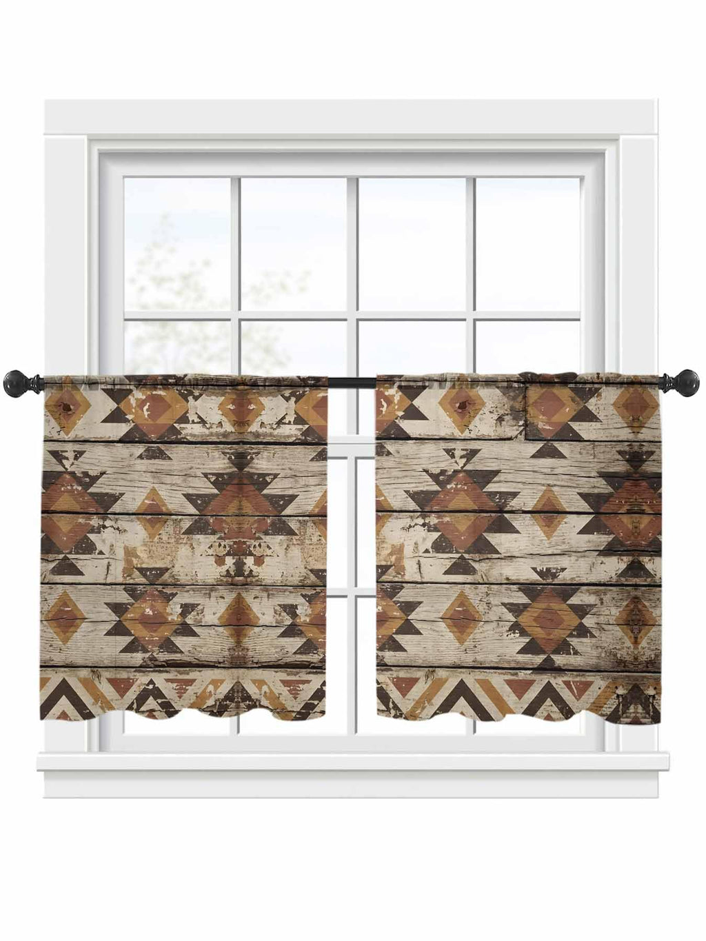 Diamond Tribal Sheer Curtains, Set of Two