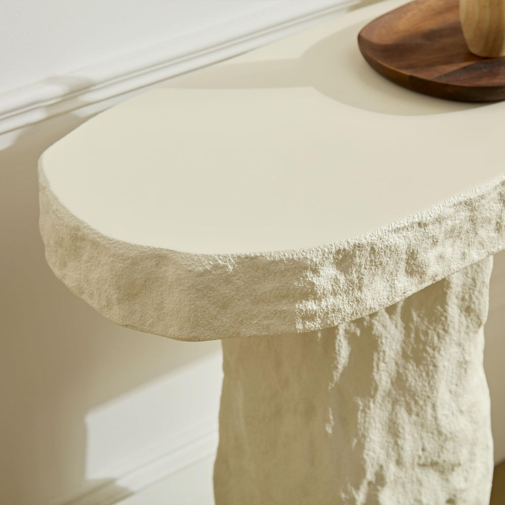 47.24" Fiberglass Entryway Table, Narrow Long Console Table, Modern Wavy Design Sofa Table Entrance Table for Living Room,Foyer,Hallway,No Need Assembly