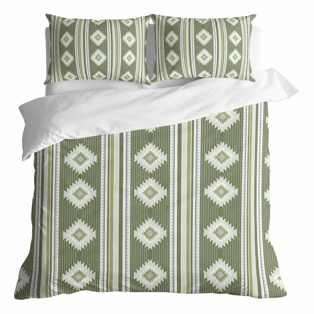 3 Pieces Duvet Cover Queen Bedding Sets Western Ethnic Brown Geometric Luxury Soft