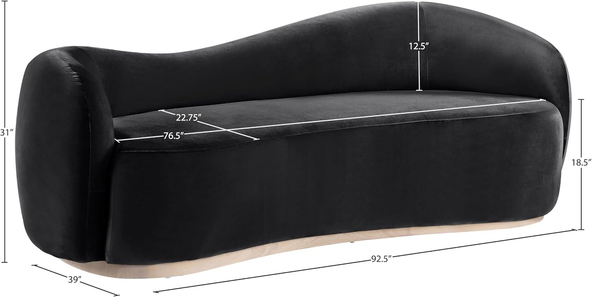 Meridian Gustavo Art Deco Velvet Loveseat