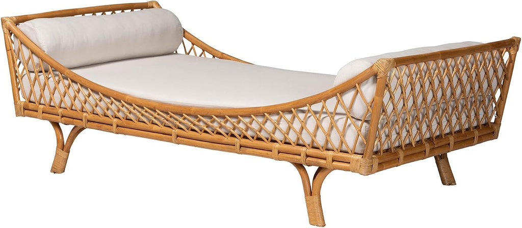bali & pari Akemi Handwoven Natural Rattan Daybed with Cushion – Boho Coastal