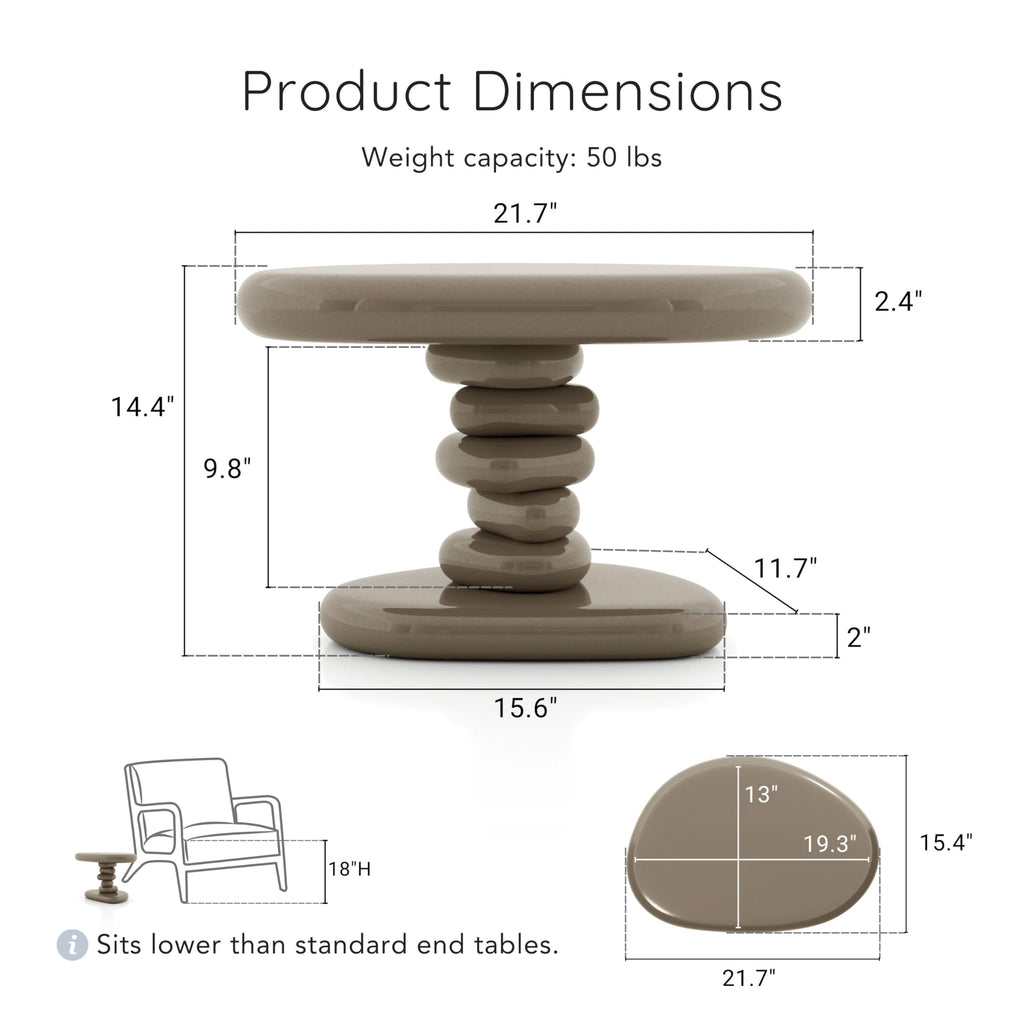 Kavren Oval Low Coffee Table Set