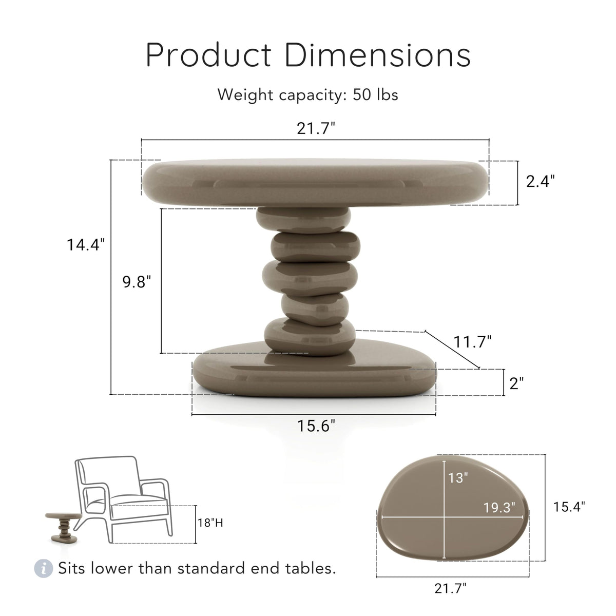 Kavren Oval Low Coffee Table Set