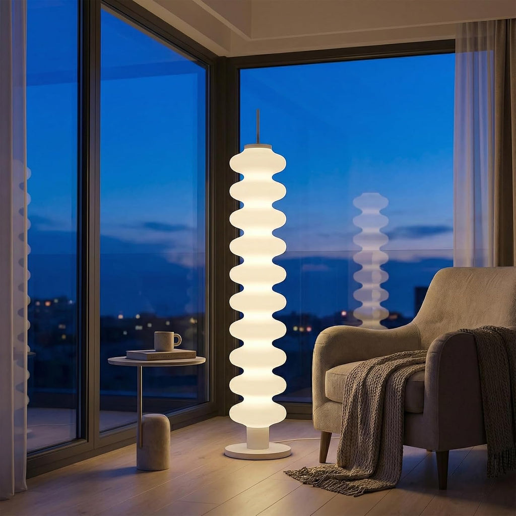 Modern Floor Lamp with White Acrylic Shade＆ 3 Color Temperatures