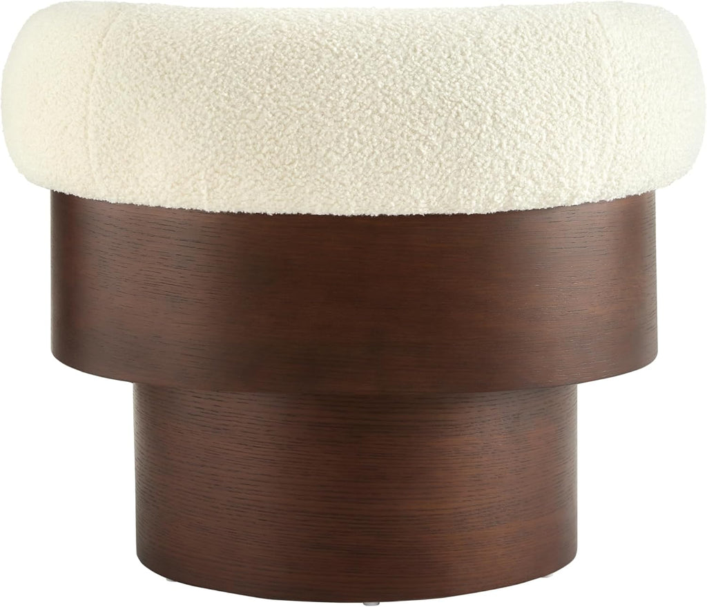 Bouclé Swivel Barrel Accent Chairs – Set of 2