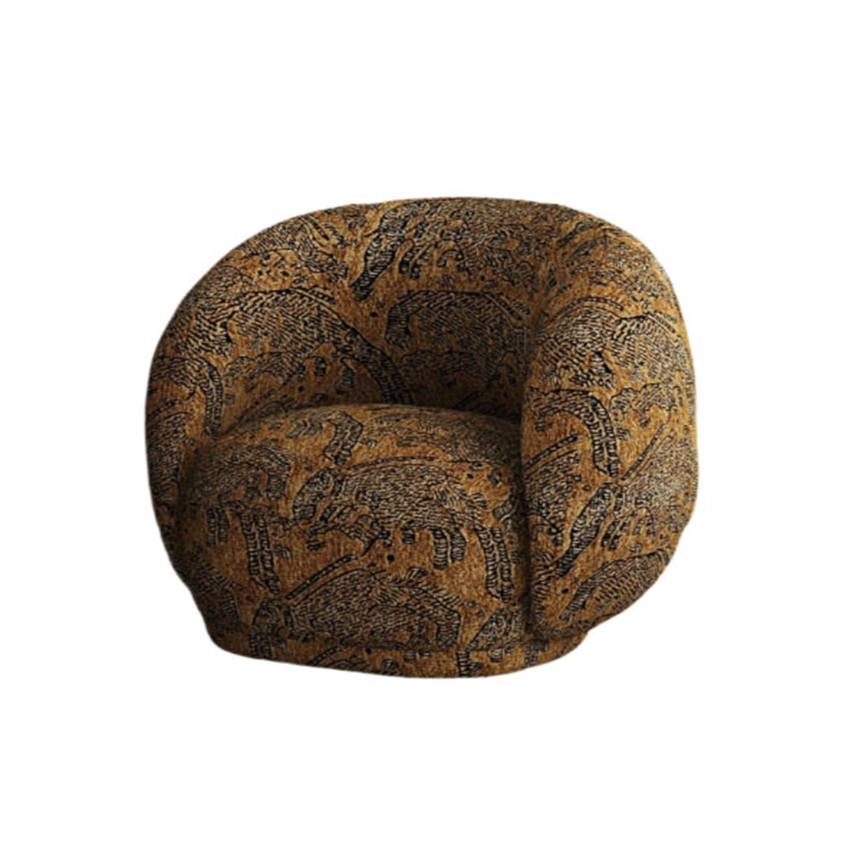 Mid-Century Modern Lounge Chair and Table Set, Tufted Fabric Sofa with Marble Tabletop for Hotel Lobby, Cafe, Reception(M)