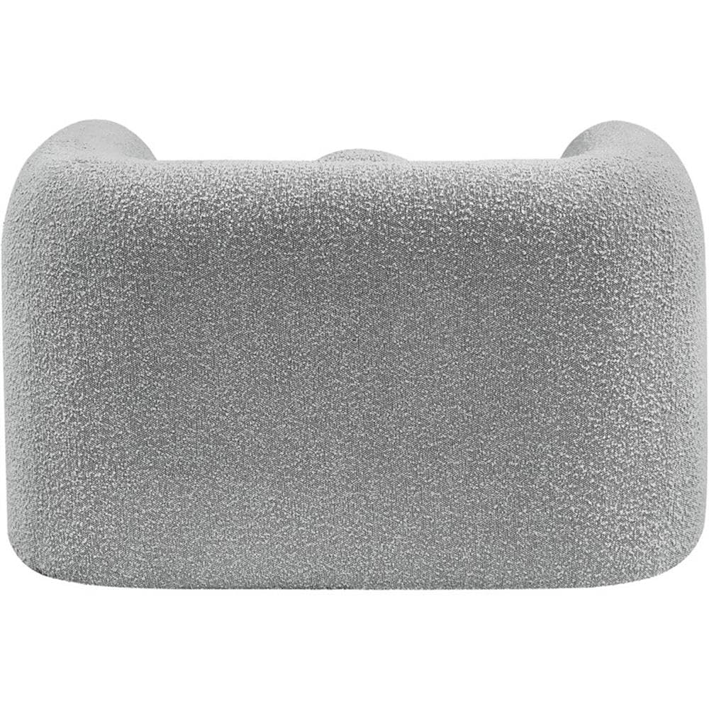 Art Deco Bouclé Accent Chair with Ball Pillow