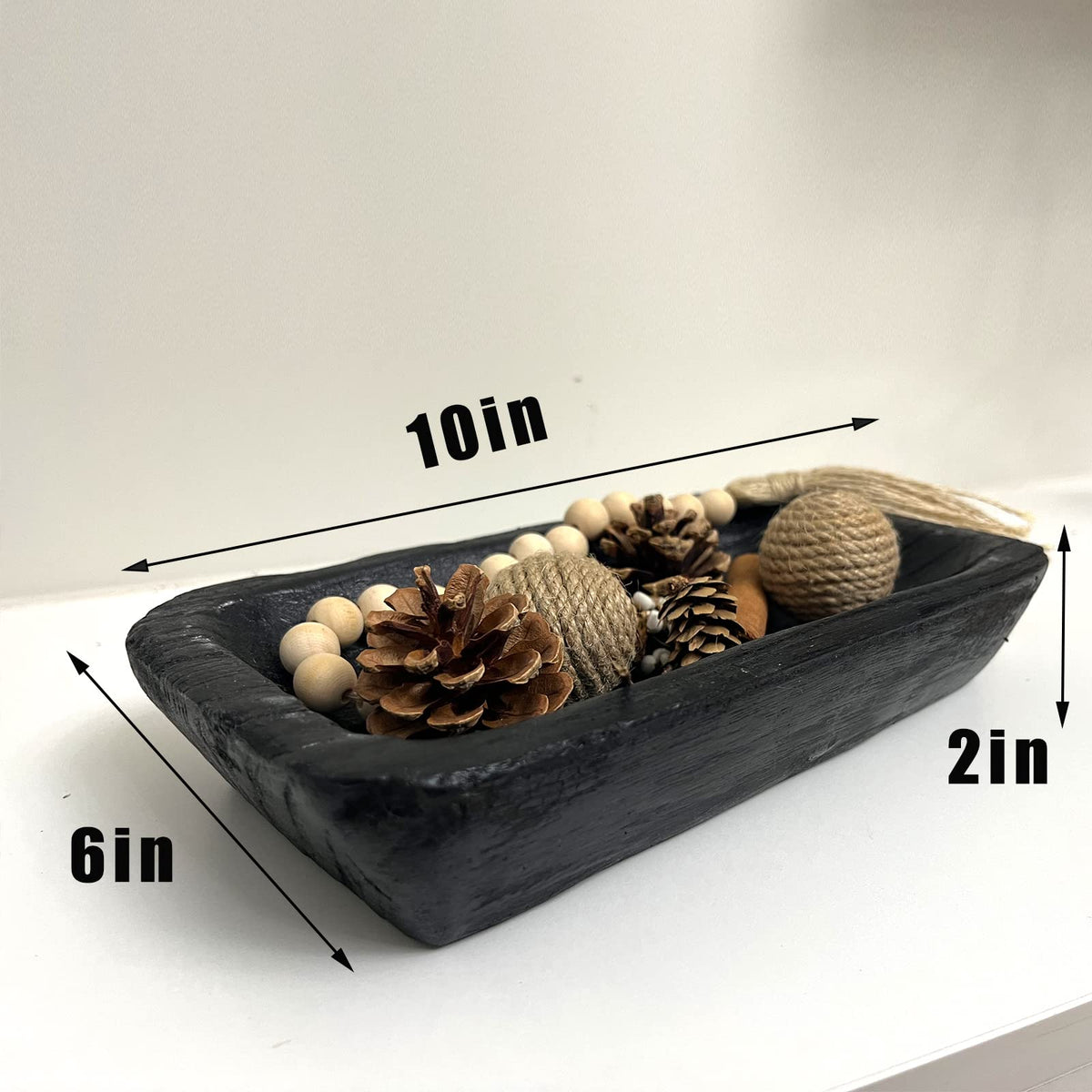 Hand-Carved Wooden Dough Bowl Centerpiece