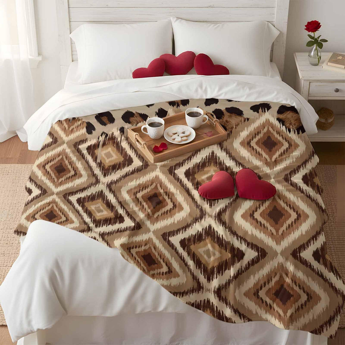 Leopard-Print Flannel Throw Blanket