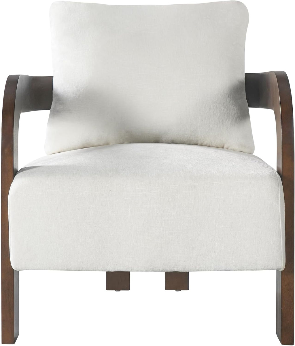 Merax Modern Upholstered Accent Chair, Armchair for Living Room, Beige