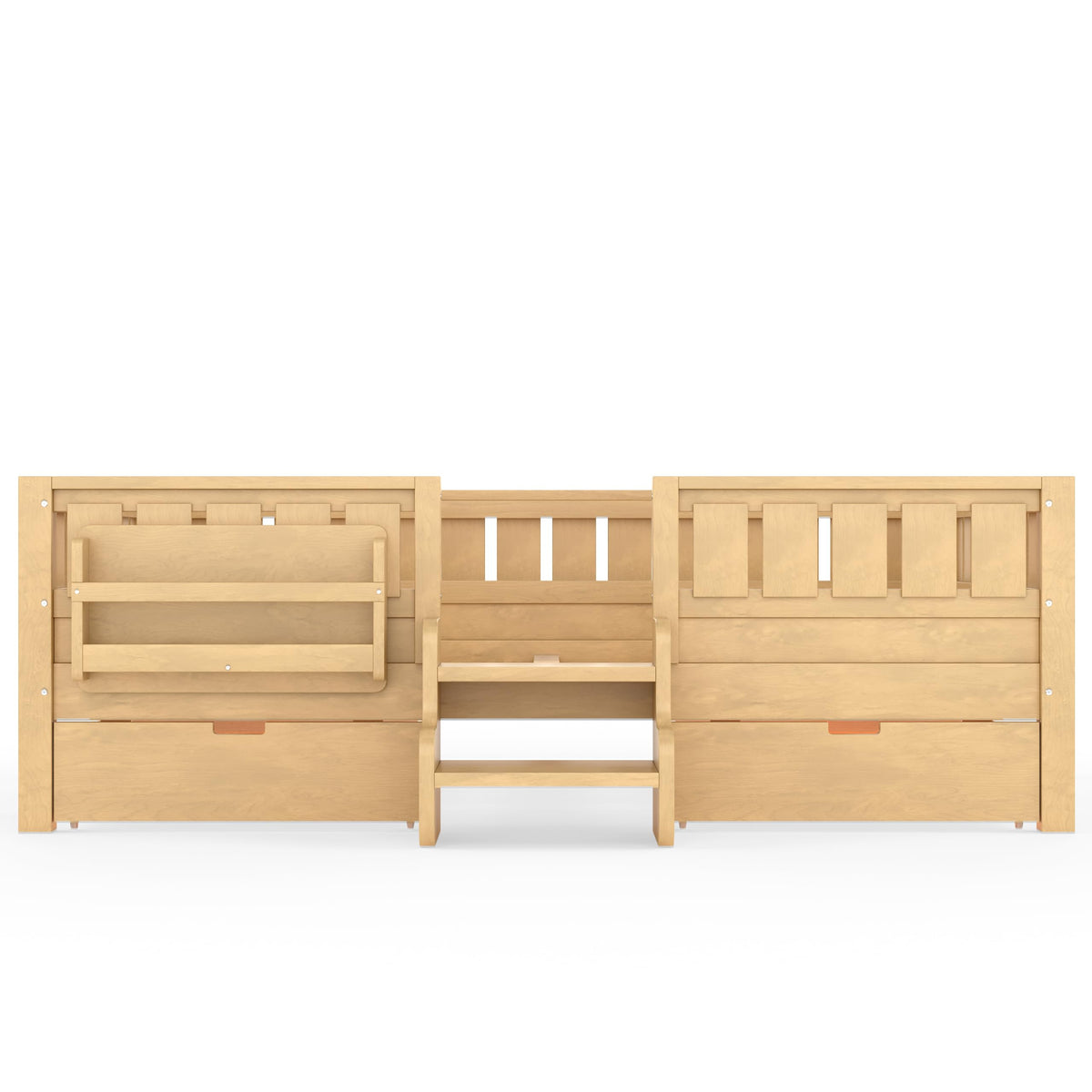 Montessori Bed with Stairs, Bookshelf & Storage Drawers