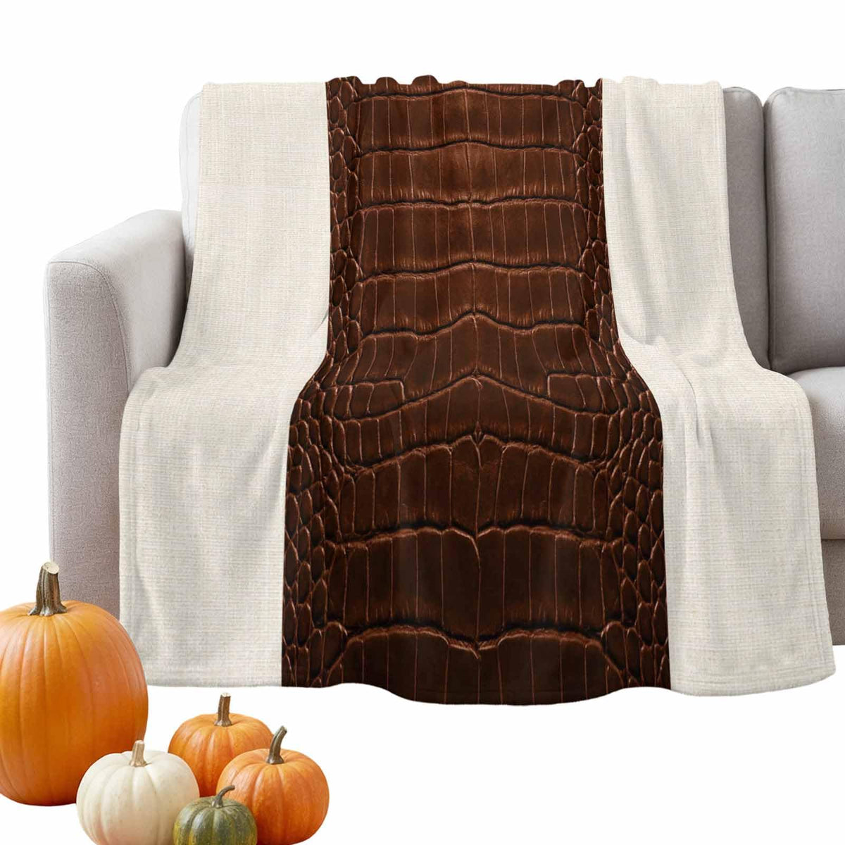Western Cow-Print Flannel Throw Blanket