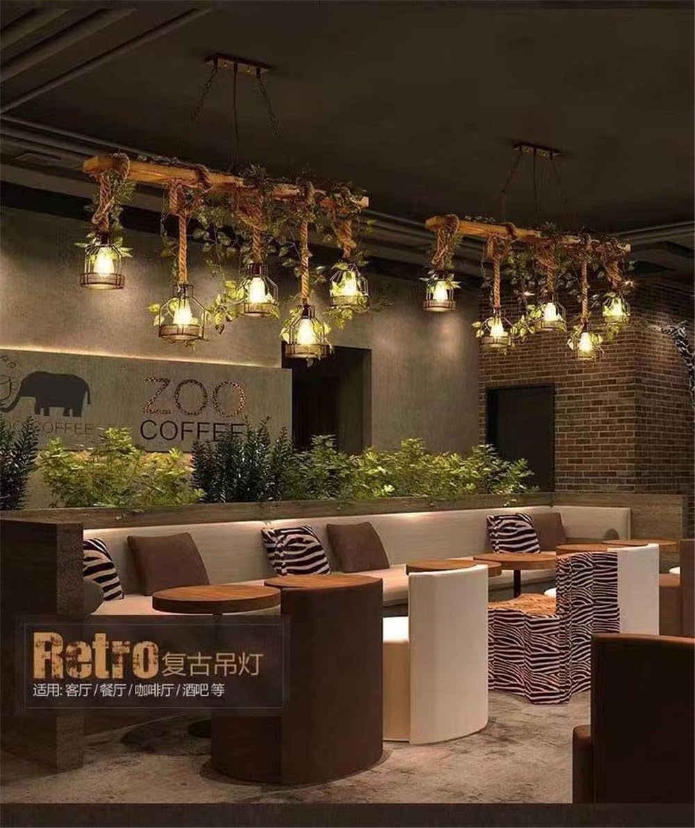 American Pastoral Restaurant Pendant Light LED Retro Creativity Hemp Rope Music