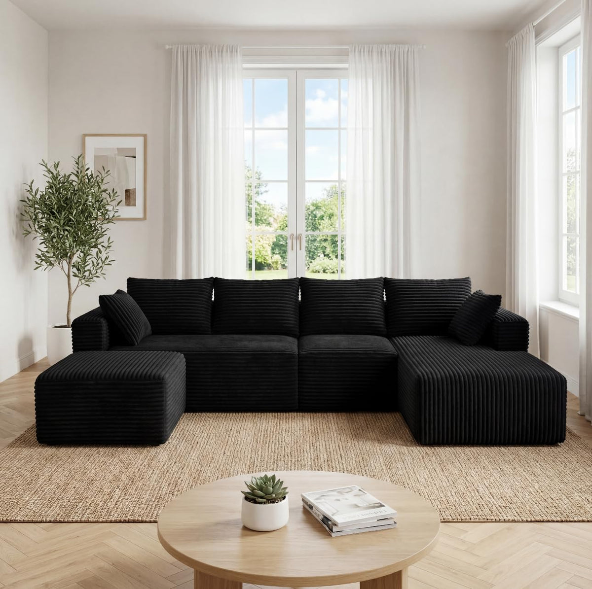 118" Modular Sectional Sofa with Chaise&Ottoman
