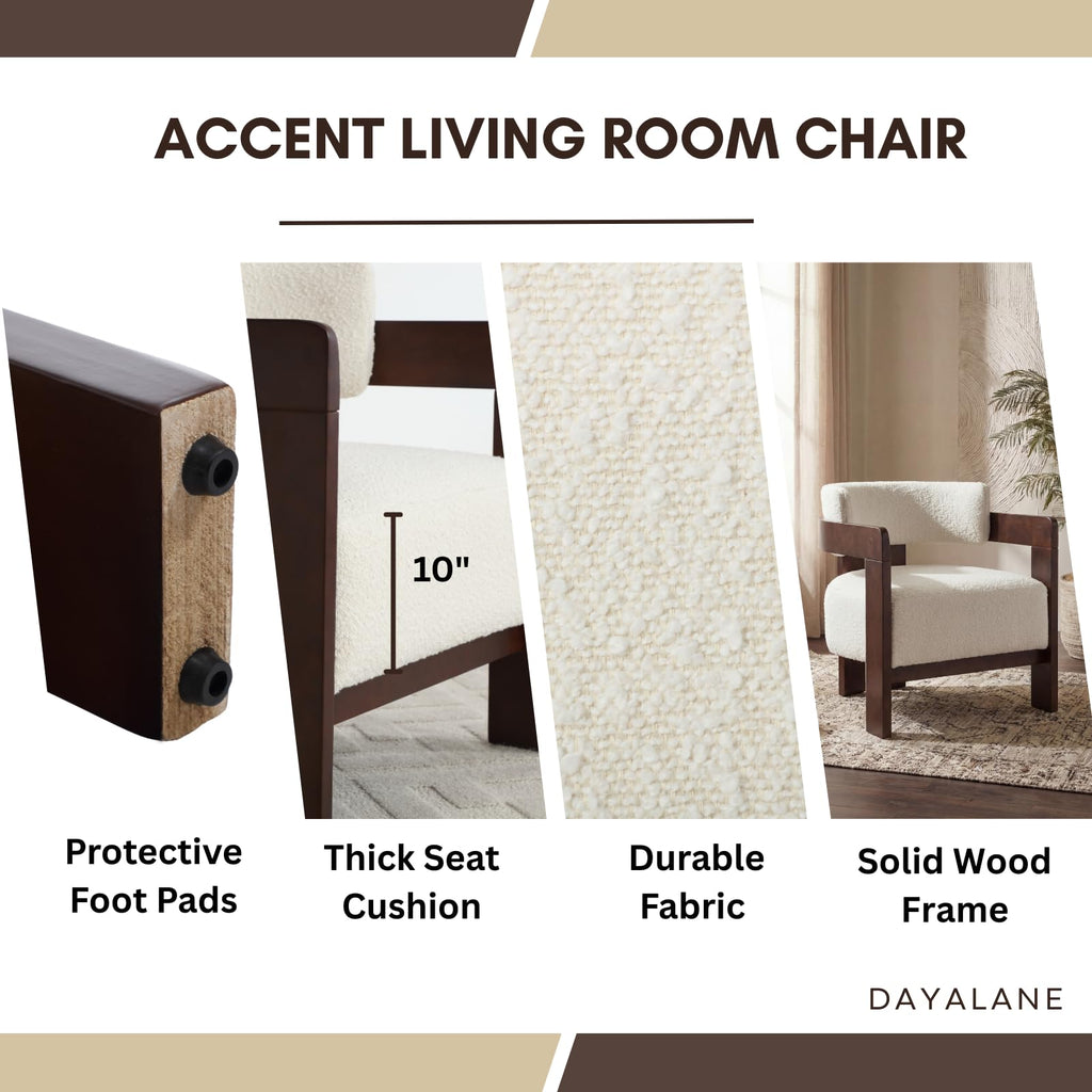 Beige Linen Accent Chairs Set of 2, Upholstered Barrel Living room Chairs