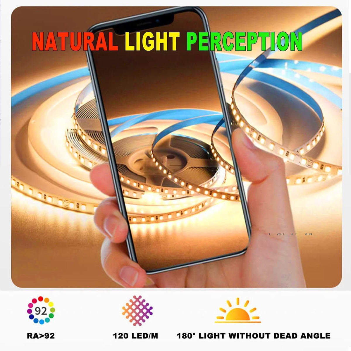 Half-Round LED Vanity Mirror with Motion Sensor