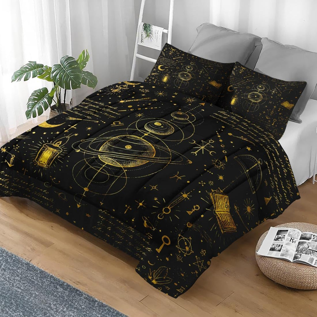 Pamnest Queen Comforter Set, 3 Pieces African Floral Bedding, All Season