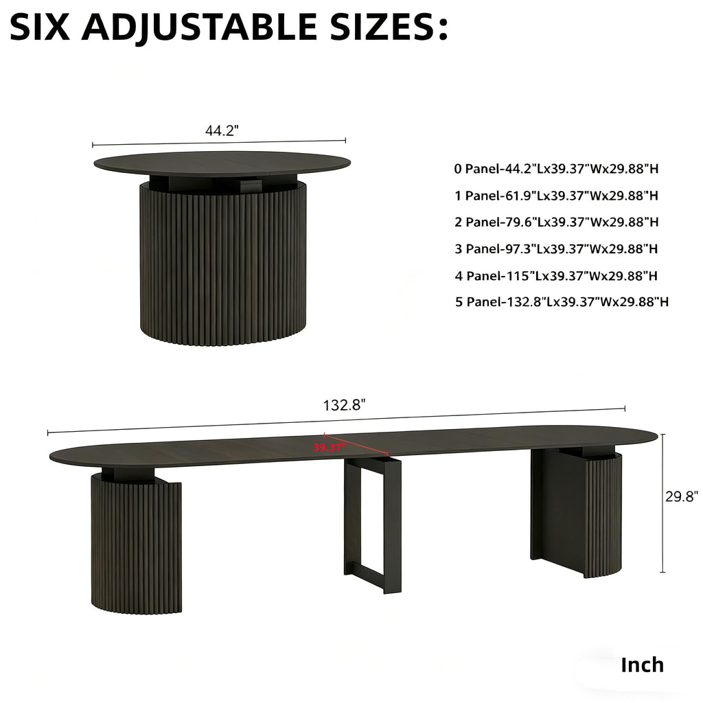 Extendable Oval Dining Table Set