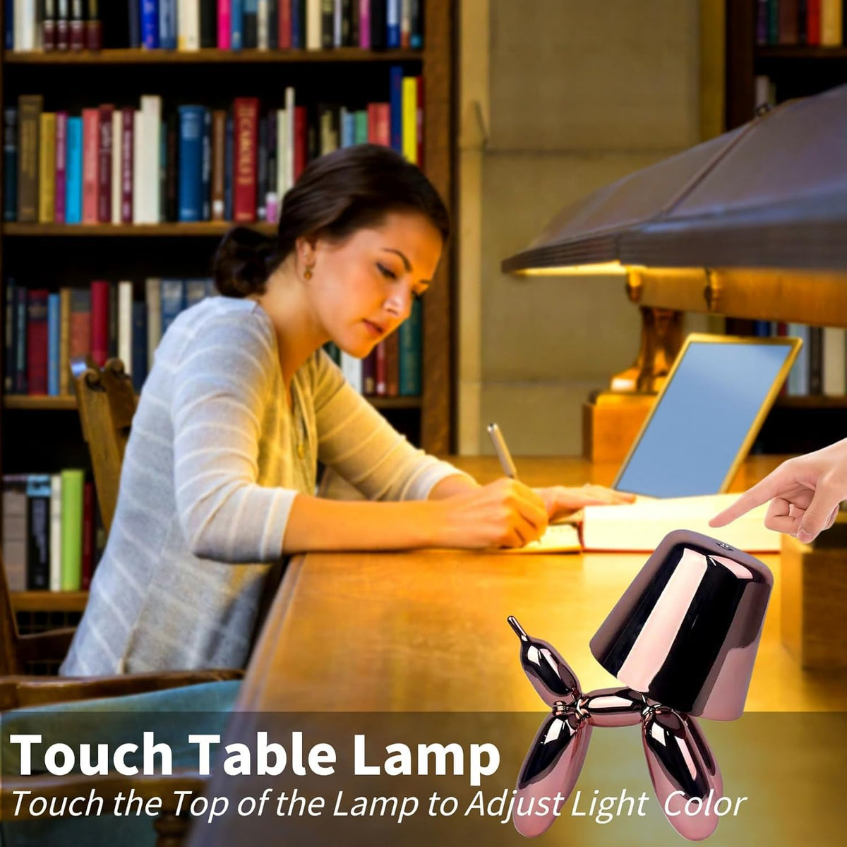 Bedside Touch Control Table Lamp LED Desk Lamp 3 Way Dimmable Modern Night Light for Home Living Room Office Decor