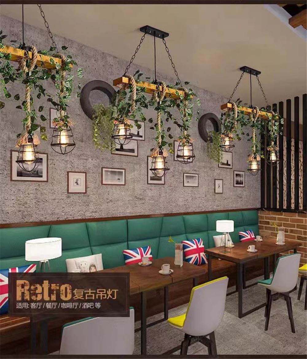 American Pastoral Restaurant Pendant Light LED Retro Creativity Hemp Rope Music