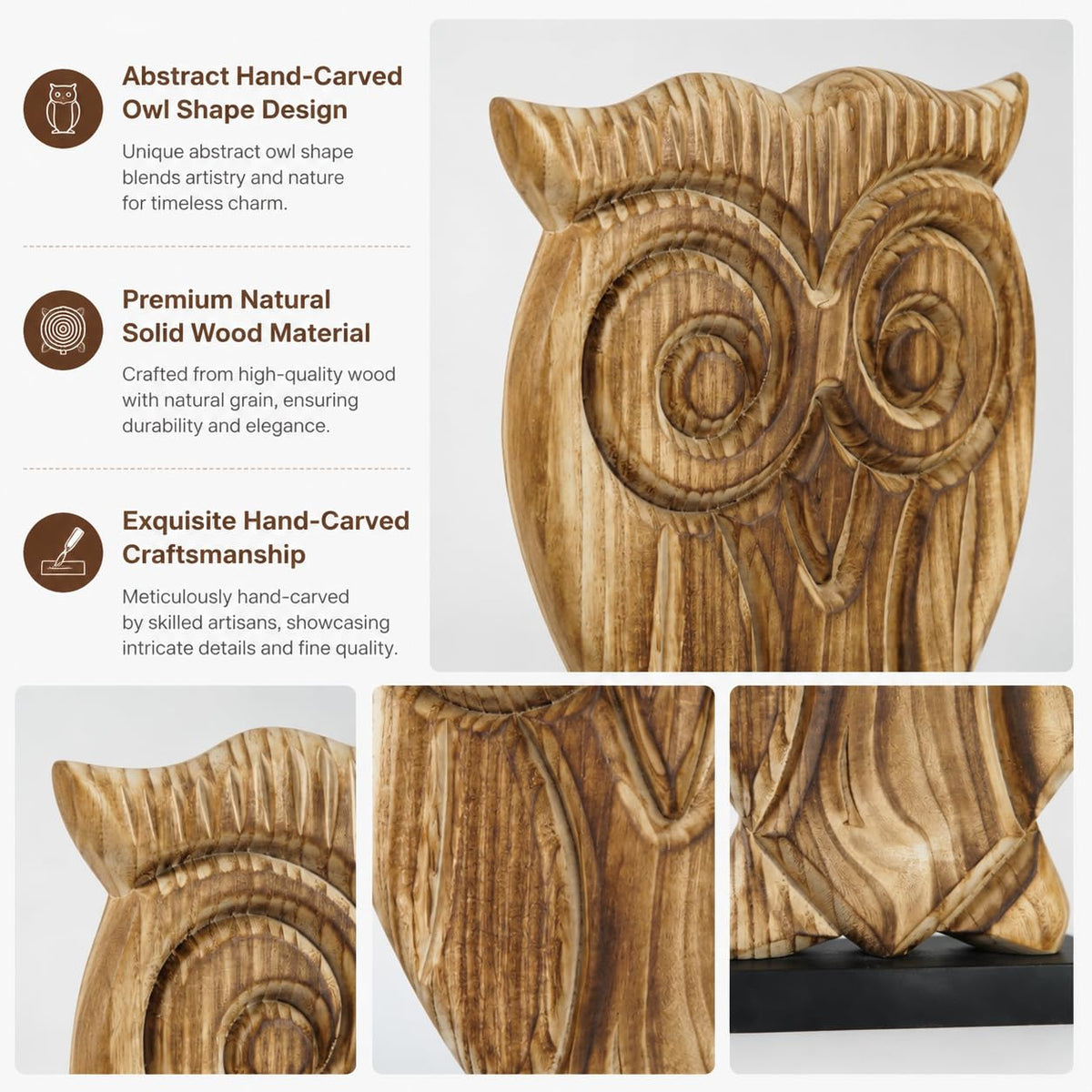 Wood Whimsical Room Decor Face Statue for Women