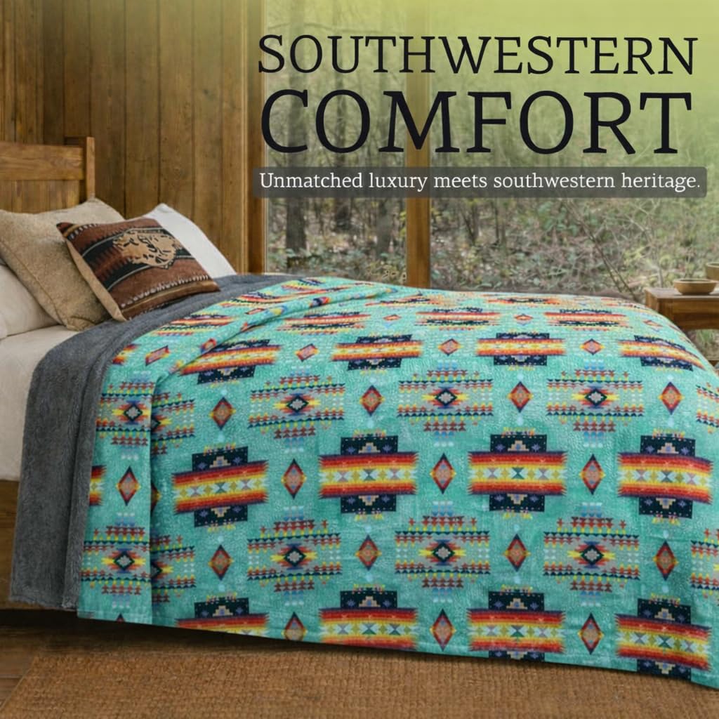 Sacred Thread Aztec Blanket Fleece, Western Blanket (Coffee Flannel) (King)