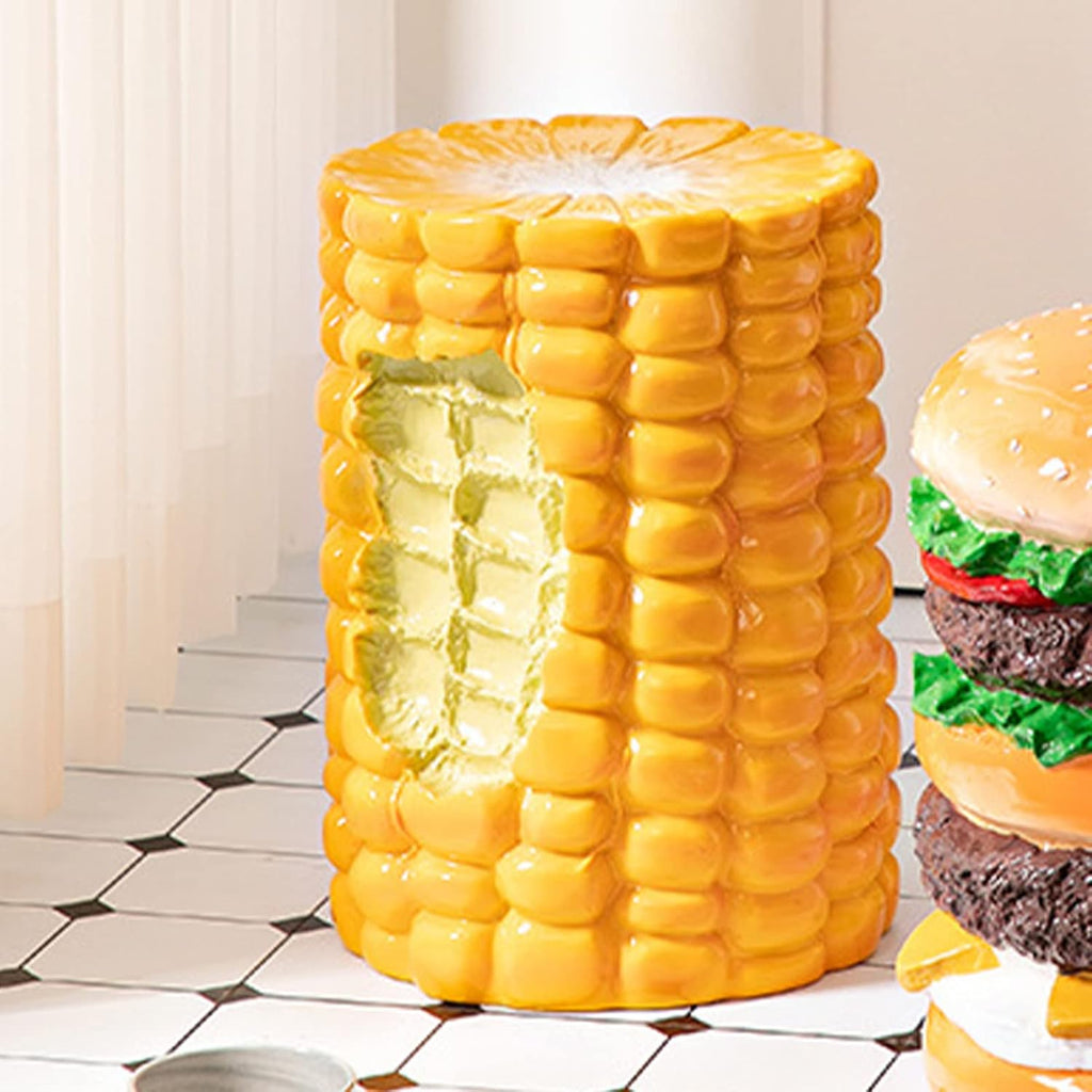 Hand-Painted Corn-Shaped Resin Stool