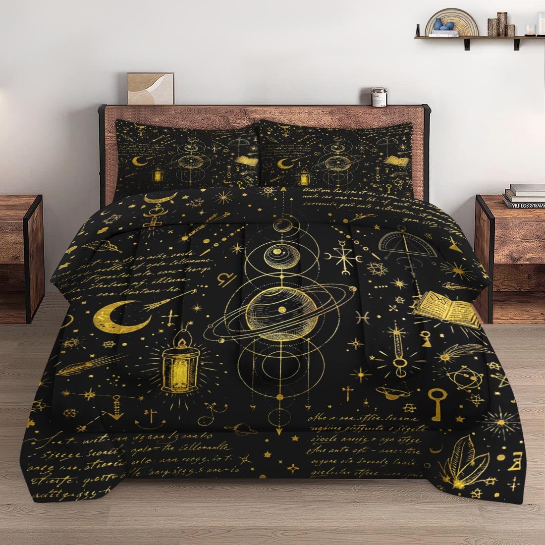 Pamnest Queen Comforter Set, 3 Pieces African Floral Bedding, All Season
