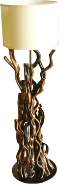 Exclusive Thai Decor Hand Made Teak Wood Floor Lamp from Northern Thailand -
