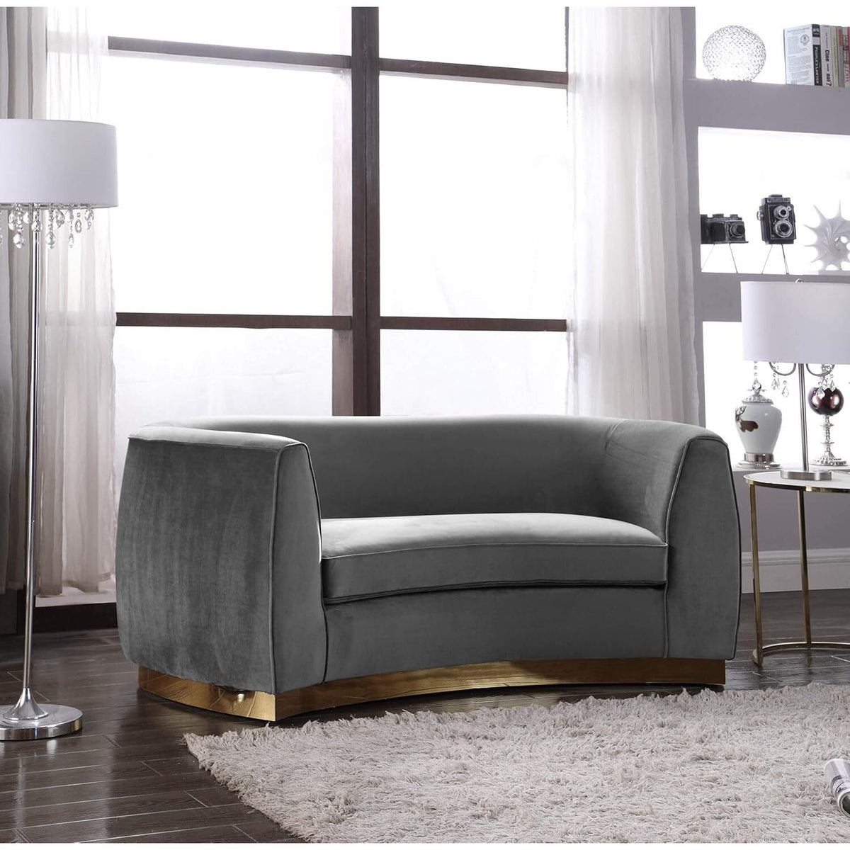 Maykoosh Velvet Accent Chair - Modern Living Room Upholstered Seating with Steel
