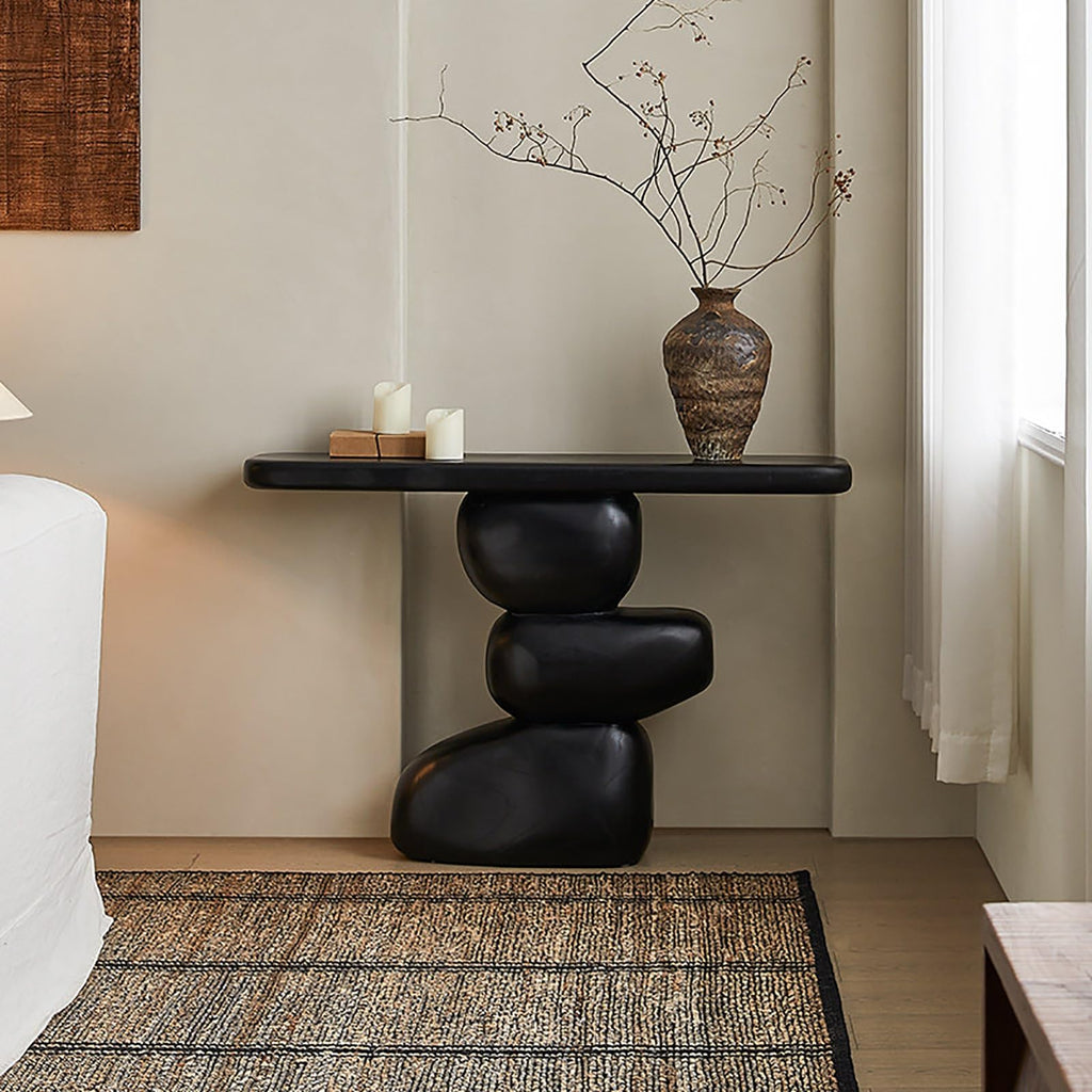 Entry Table Home Decor, Modern Console Table, Entryway Table Wood, Hallway Table, Entrance Table, Foyer Table(Black,120x30cm/47x12in)