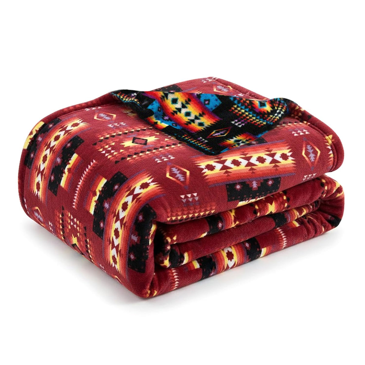 Sacred Thread Aztec Blanket Fleece, Western Blanket (Coffee Flannel) (King)