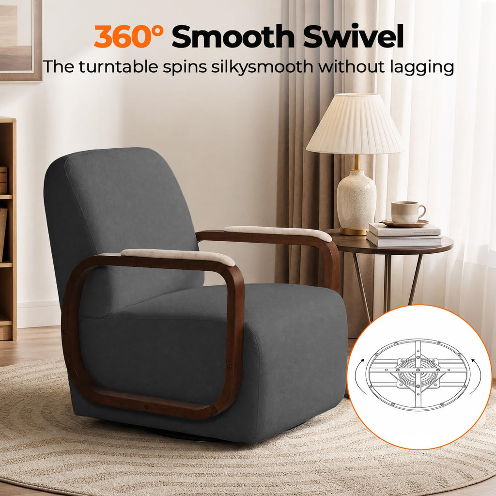 Couchus Swivel Accent Chair with Sturdy Base (Beige, Set of 2)