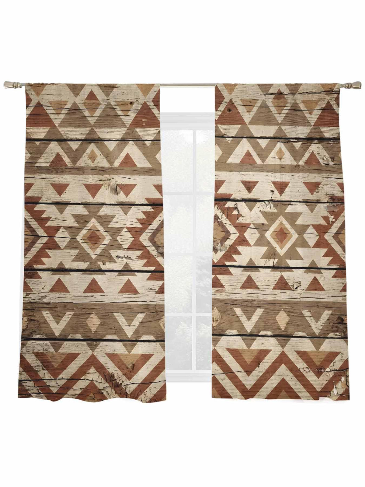 Zigzag Tribal Sheer Curtains, Set of Two