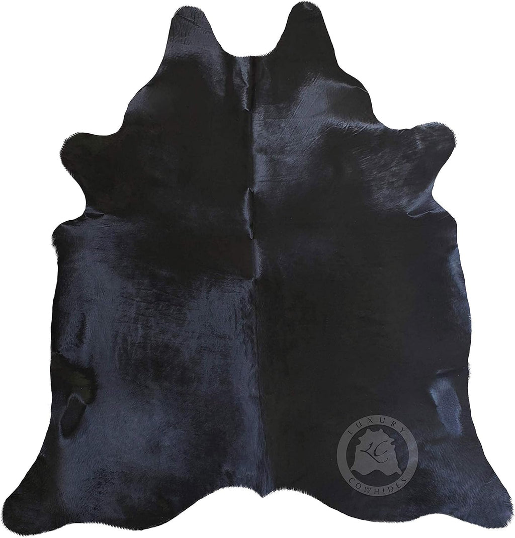 Sunshine Cowhides 100% Genuine Black Cowhide Rug - Luxurious Cow Rug for Bedroom
