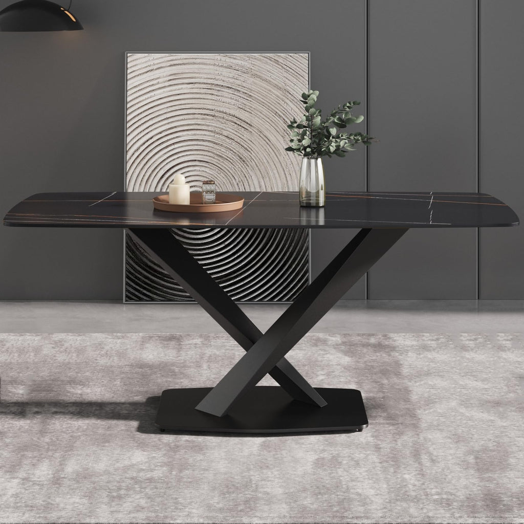 White Sintered-Stone Dining Table