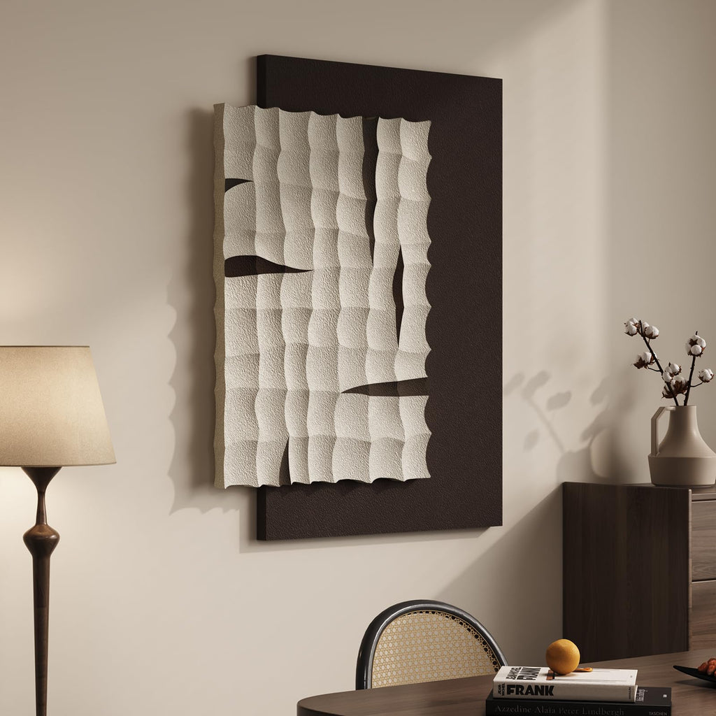 Vertical 3D Textured Abstract Wall Art