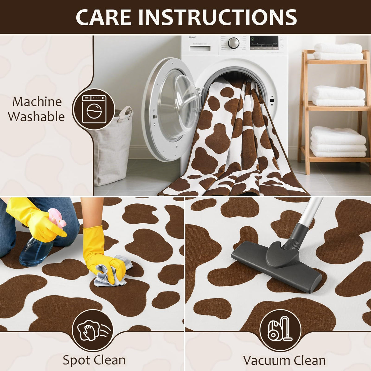 BENRON Soft Cowhide Rug 4x6, Faux Cow Hide Rug for Living Room Bedroom