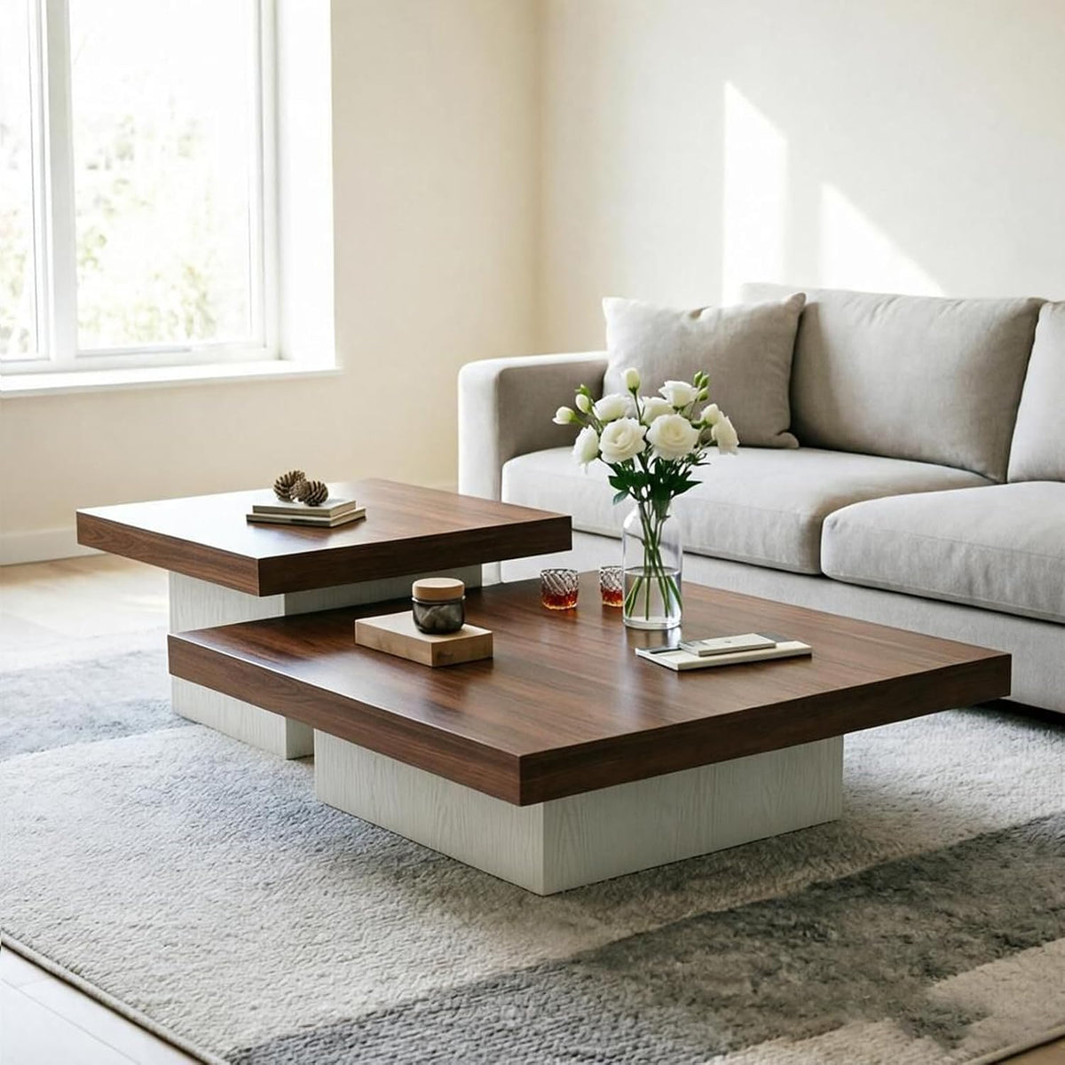 Square Nesting Coffee Table Set