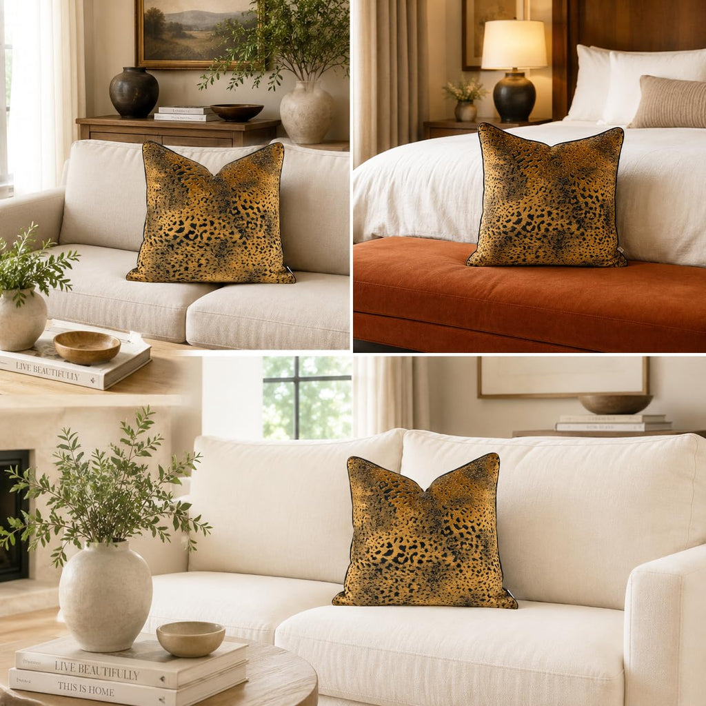 Velvet Animal Print Pillow Cover