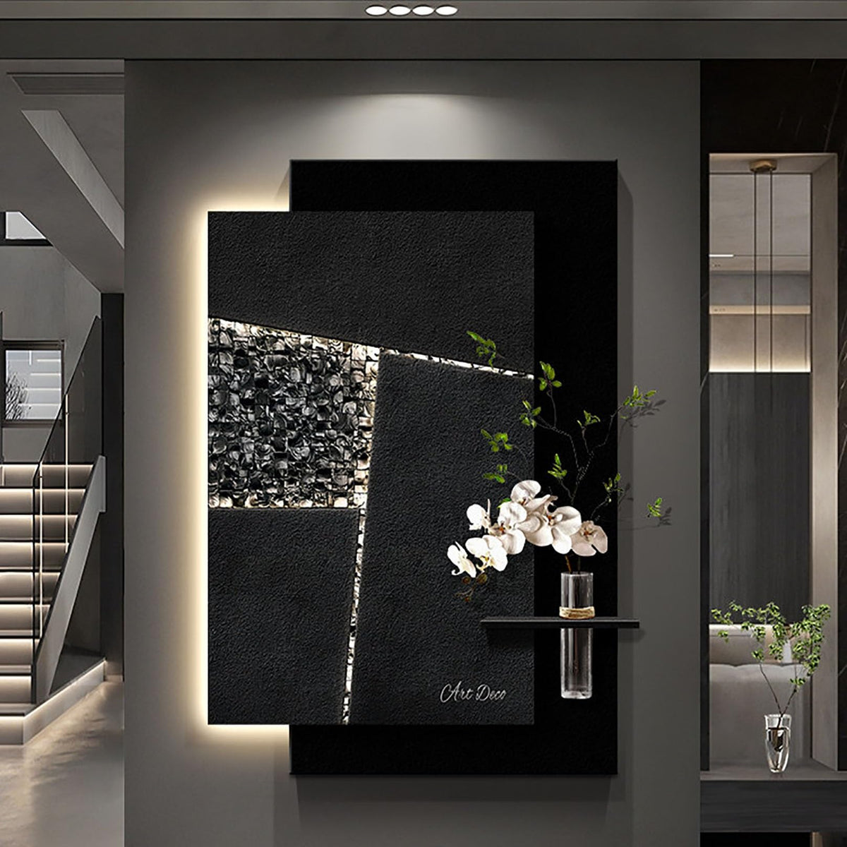 3D Sandstone Wall Art with LED Lighting