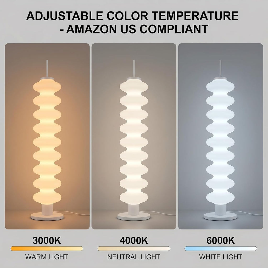 Modern Floor Lamp with White Acrylic Shade＆ 3 Color Temperatures