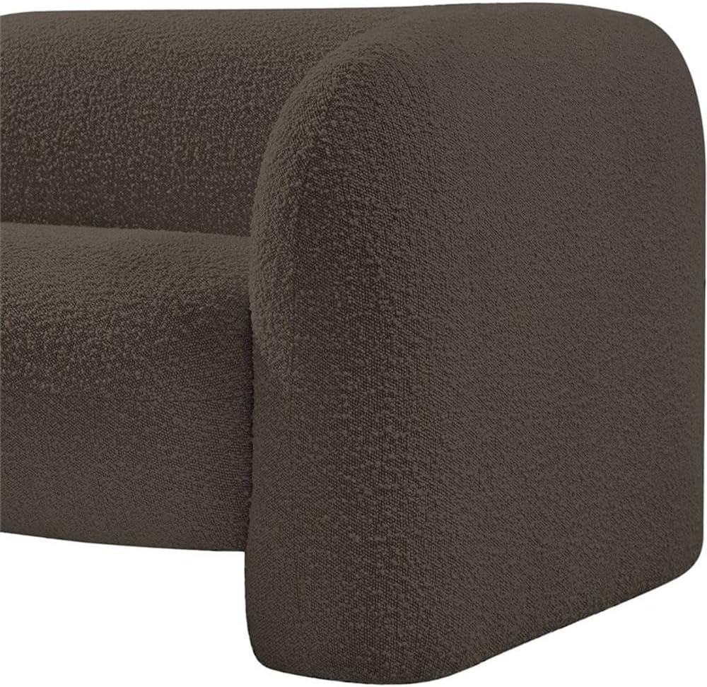 Art Deco Bouclé Accent Chair with Ball Pillow