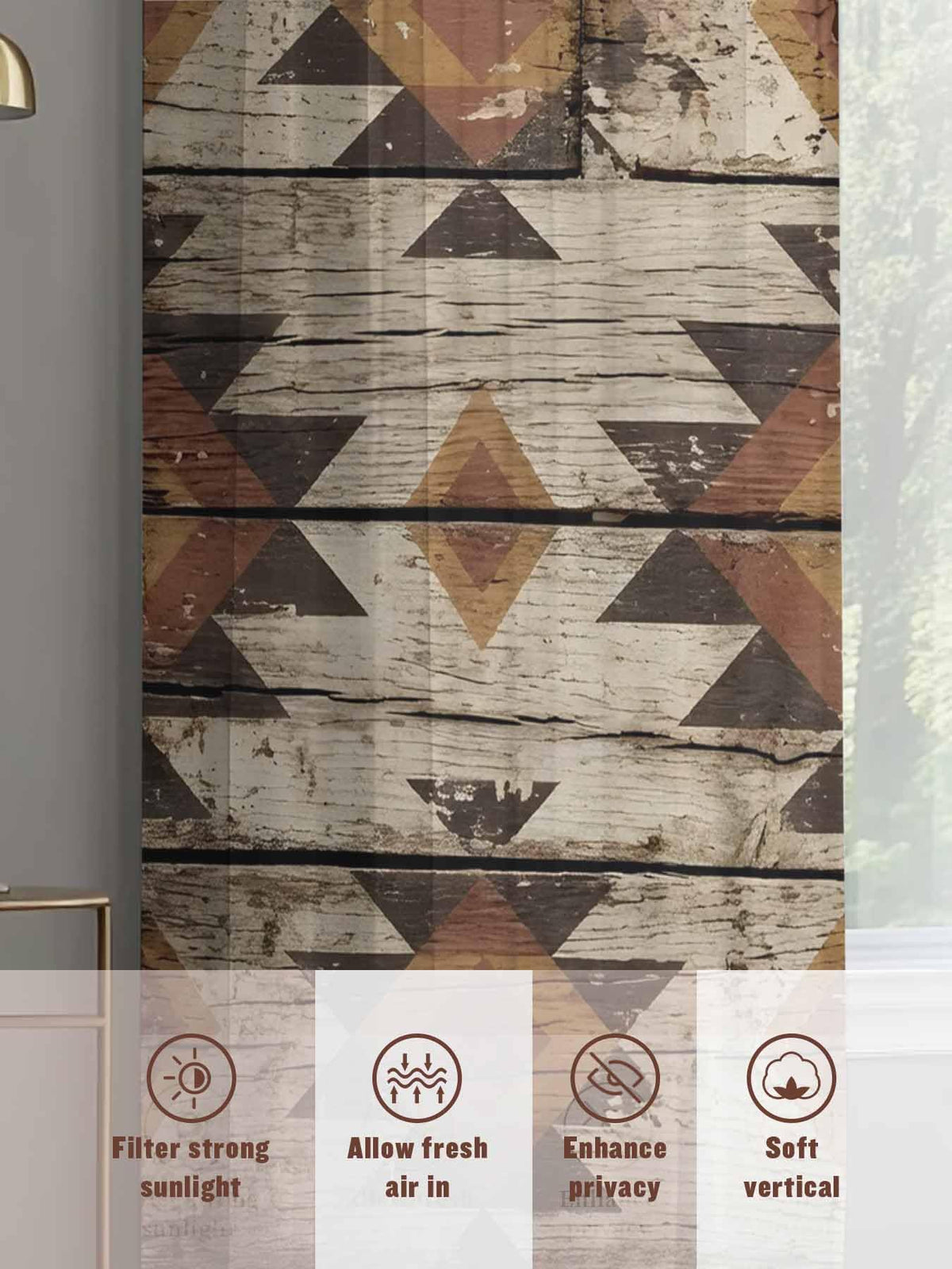 Diamond Tribal Sheer Curtains, Set of Two