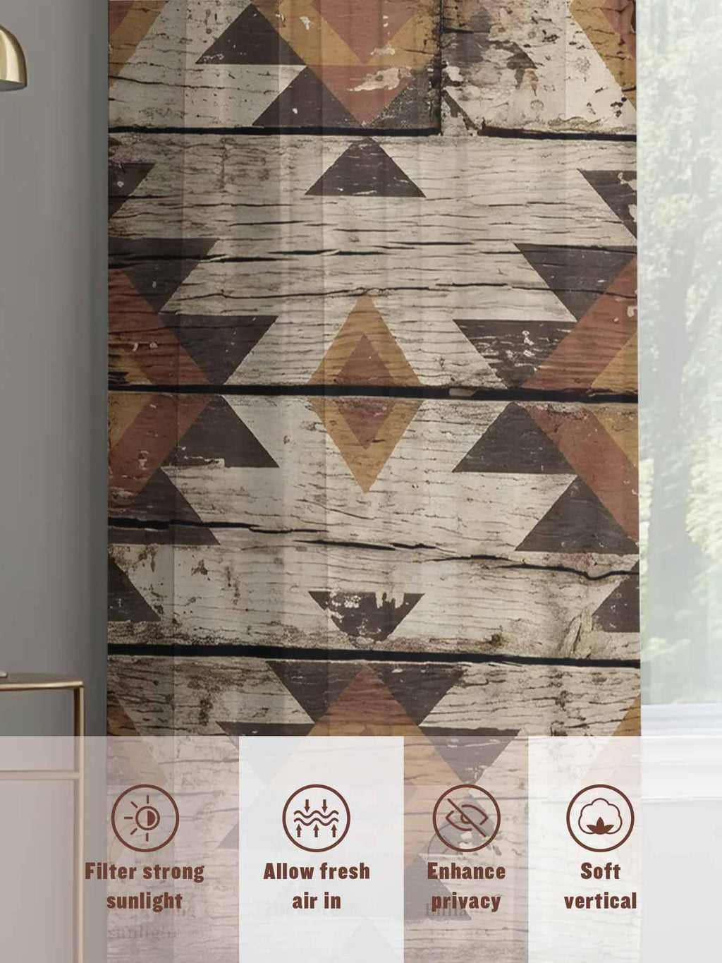 Diamond Tribal Sheer Curtains, Set of Two