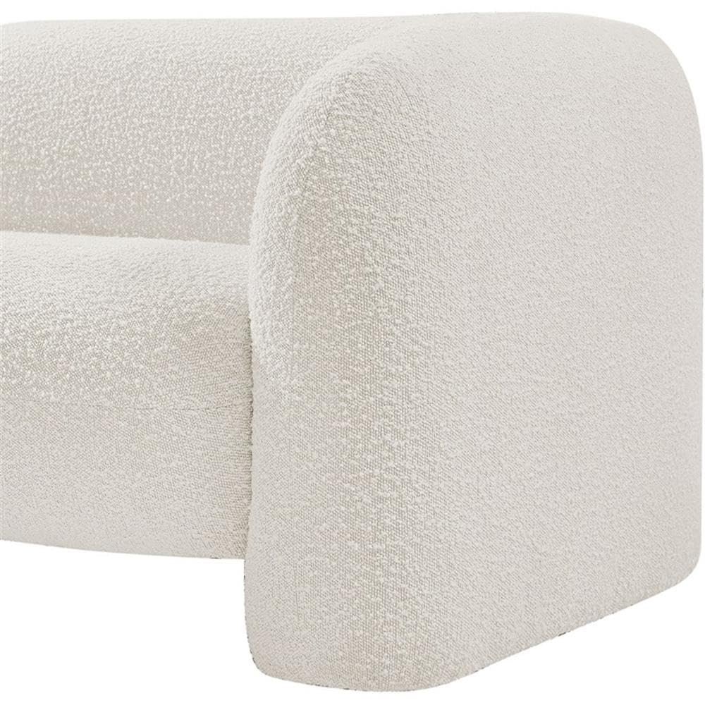 Art Deco Bouclé Accent Chair with Ball Pillow