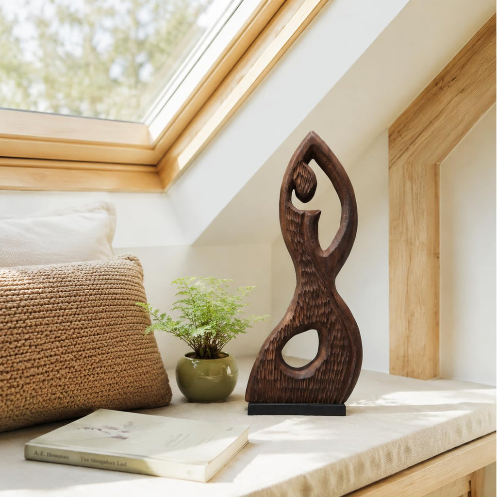 Wood Whimsical Room Decor Face Statue for Women