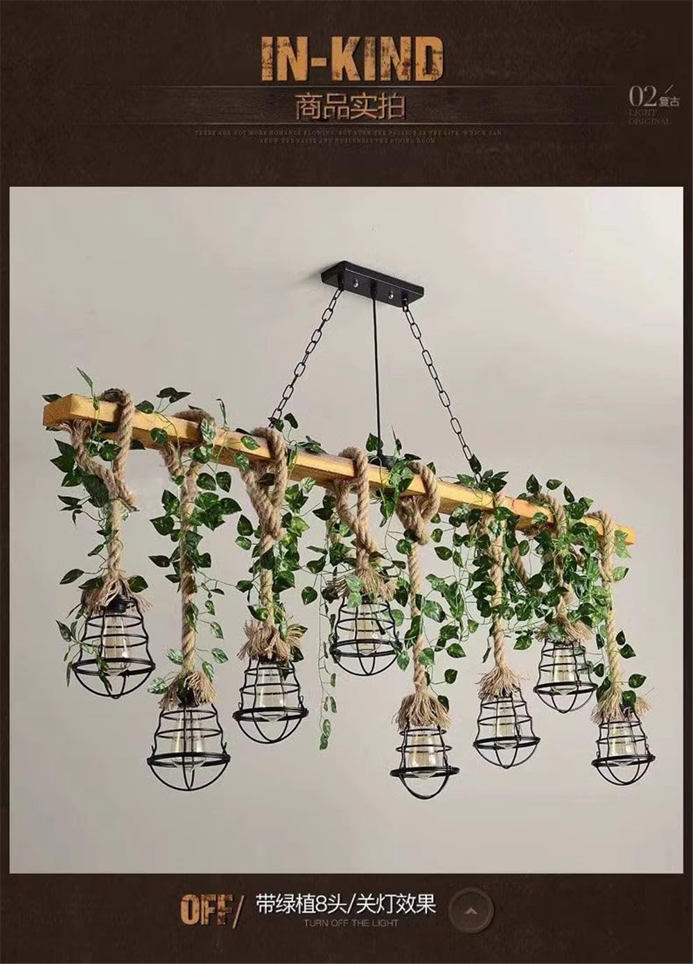 American Pastoral Restaurant Pendant Light LED Retro Creativity Hemp Rope Music